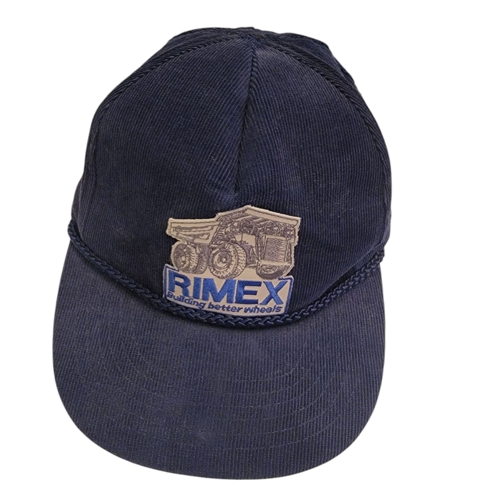 Vtg RIMEX TRUCKER Hat Corduroy Snapback